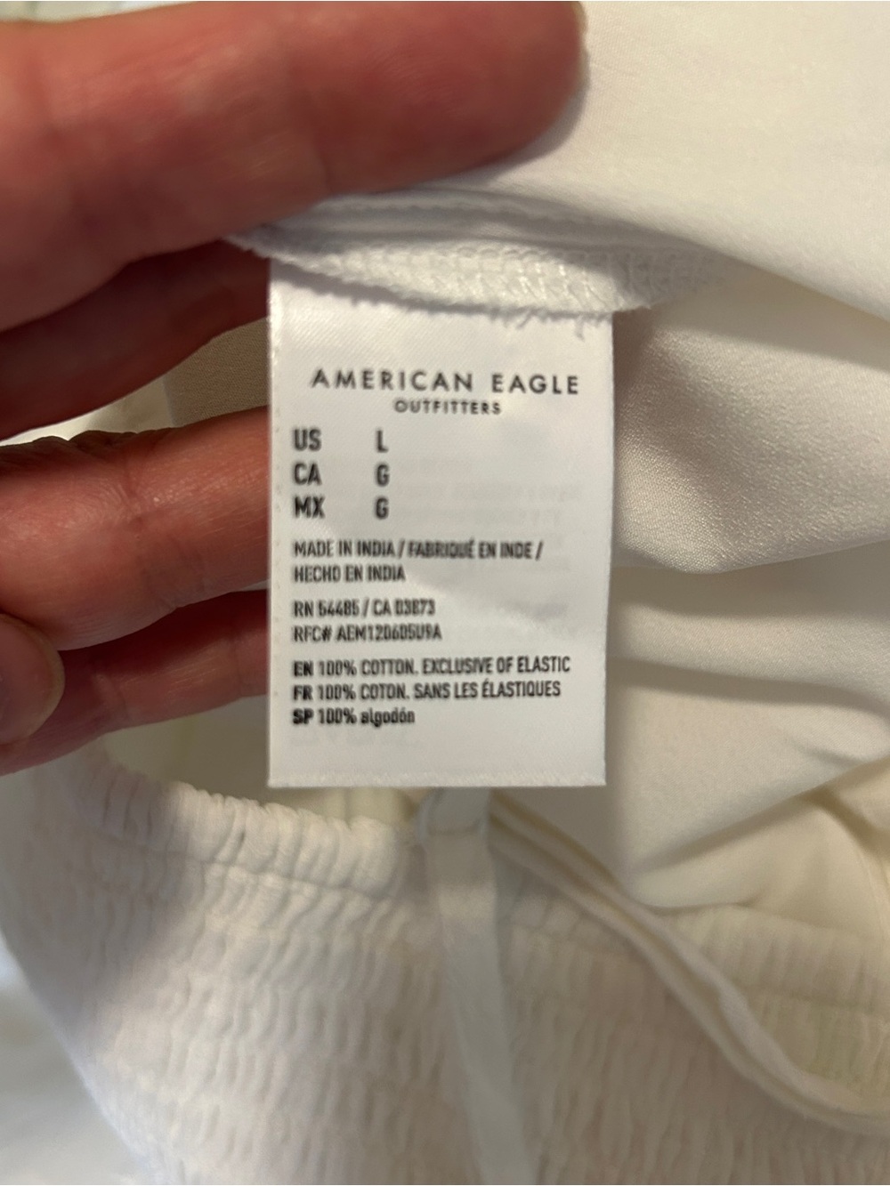 American Eagle White Tiered Ruffle Mini Dress Large NWT Cotton - Picture 9 of 10